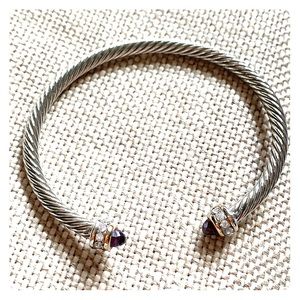 Rope bracelet with purple stone